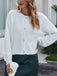 Cardigan Maille Femme Pull Vintage Blanc avec Buttons