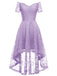 Robe en dentelle florale à épaules dénudées des années 1950