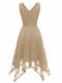 Robe trapèze en dentelle à ourlet pointu des années 1950