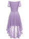 Robe en dentelle florale à épaules dénudées des années 1950
