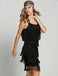 Robe Charleston Cocktail Vintage Année 20 à Franges Gatsby avec Ceinture Chic