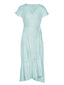 Robe Vintage À Col V Années 40 Solide à Volants Pin Up