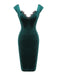 [Prévente] Robe patchwork en dentelle de velours verte des années 1960