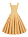 Robe Vintage Solide en Velours Côtelé des Années 1950 Cocktail Pin-up