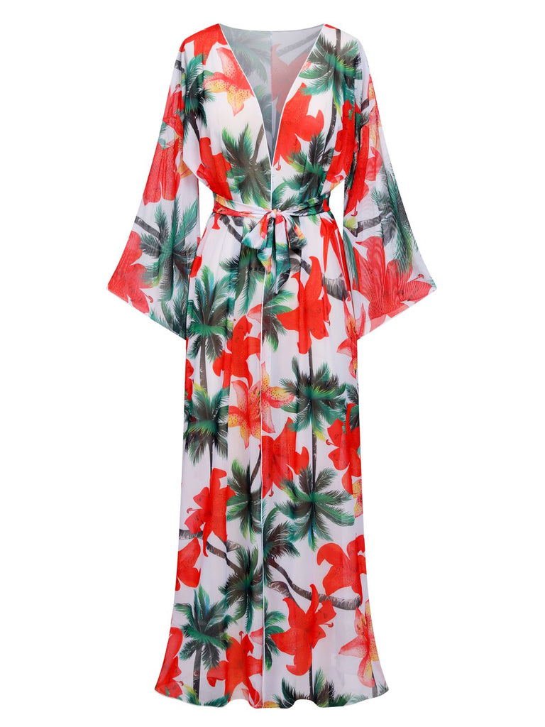 Cache Maillot Col en V Envelopper Cocotier des années 1960