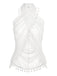 Cache maillot blanc années 1960 à pampilles