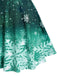 Robe de Noël Verte à Bretelles Années 50 Imprime Neige Classe et Chic