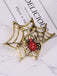 Broche Toile d'Araigné Or Vintage Accessoire Halloween Toussaint