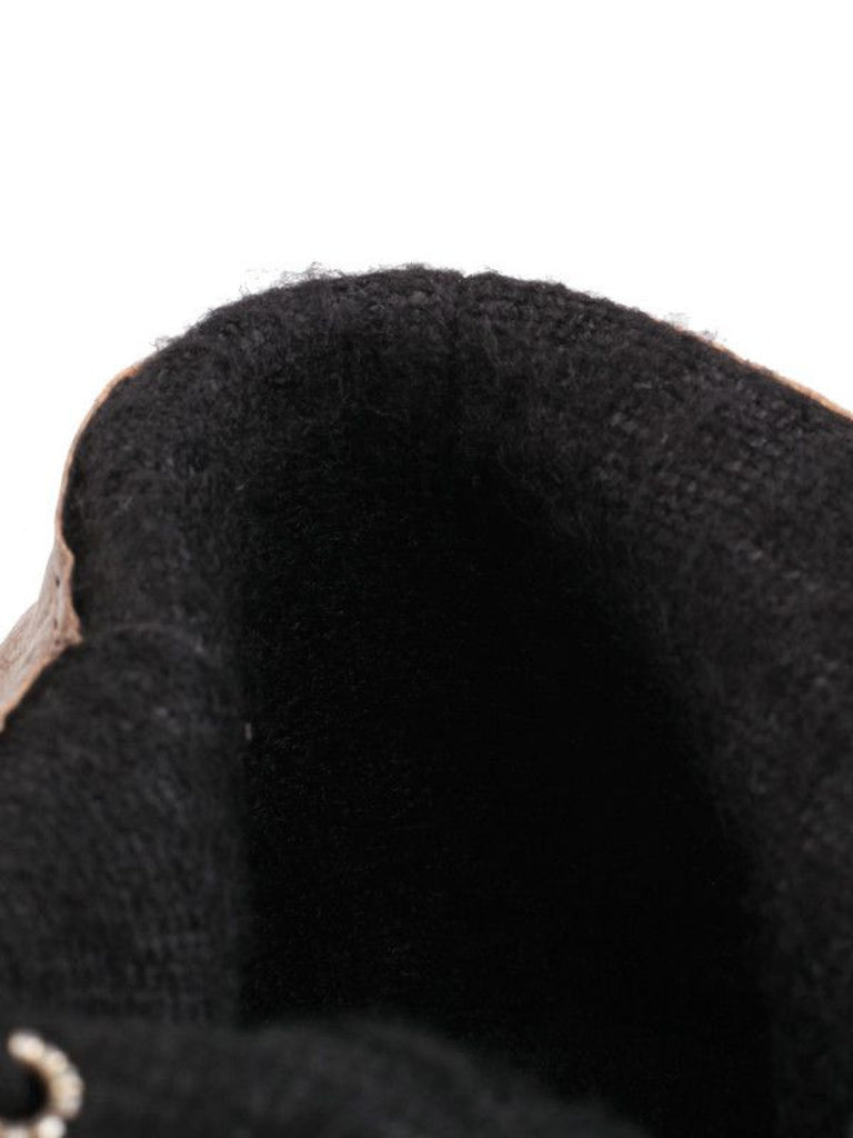 Bottines à plateforme solides à carreaux rétro