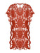 Cache maillot creux brodé rouge des années 1960