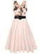 Robe sans manches papillon rose 1950 avec ceinture