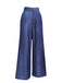 Pantalon large taille haute bleu