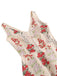 1950s Embroidered Floral V-Neck Swing Dress