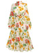 [Prévente] Robe trapèze fleurie à manches longues des années 1930