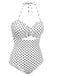 [Pré-vente] Maillot de bain dos nu à lacets et à pois blanc des années 1940
