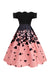 Robe Swing Vintage Années 50 Papillon Dos Nu Cocktail Pin Up