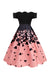 Robe Swing Vintage Années 50 Papillon Dos Nu Cocktail Pin Up