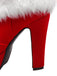 Chaussures de Noël Rouges À Talons Hauts et Épais Vintage et Chic