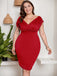 Robe grande taille moulante taille haute à col en V des années 1960