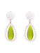 Boucles d'Oreilles Rétro Goutte d'Eau Verte