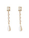 Boucles d'Oreilles Rétro Perles Blanches Longues