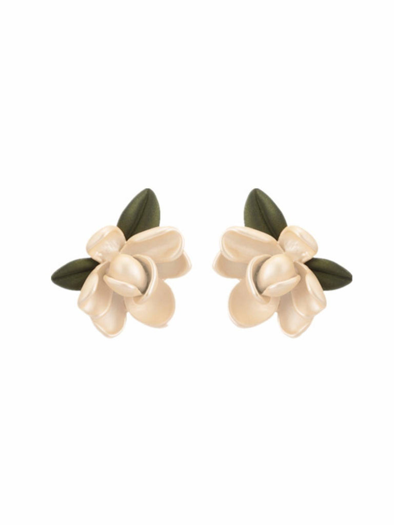 Boucles D'oreilles Tiges Rétro Fleur Abricot