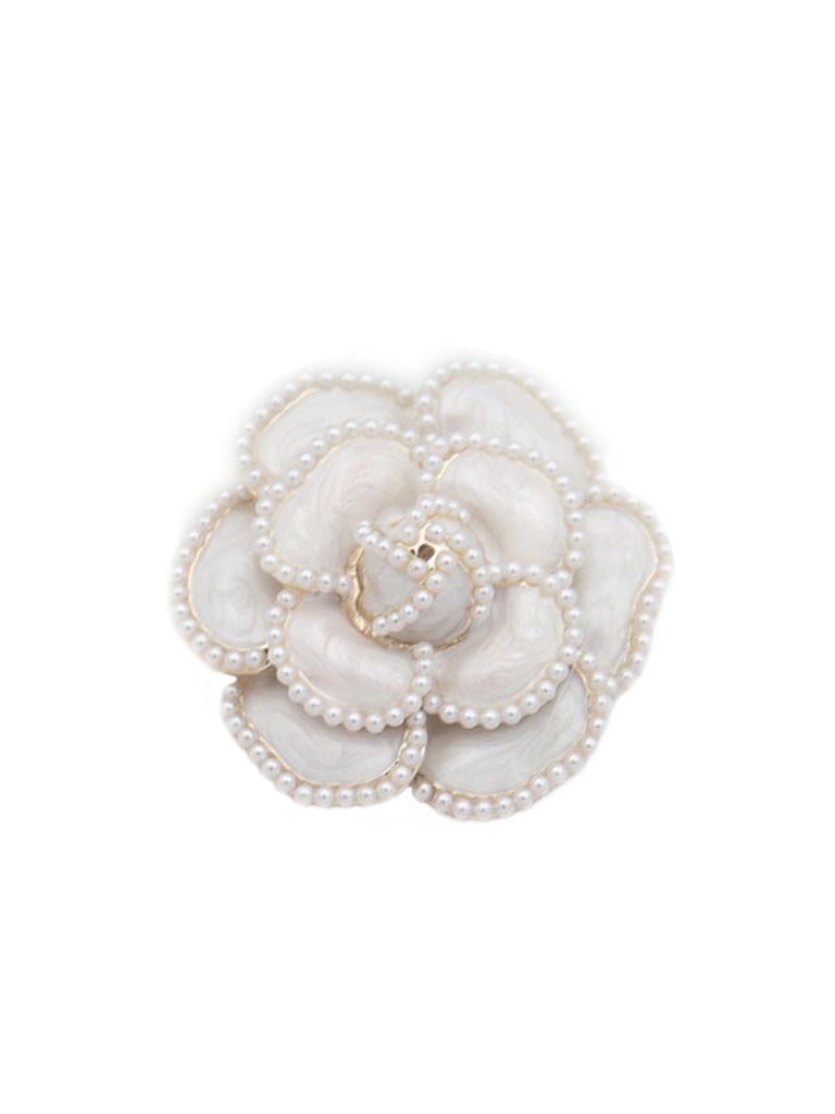 Fleurs De Broche De Paillettes Bleues Blanches De Perles Et Des