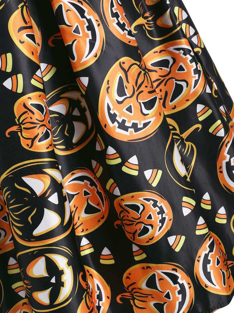 Robe de Costume Swing Années 50 Citrouille Déguisement Halloween