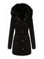 Manteau  Années 50 Garnie de Fourrure Synthétique à Boucle