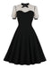 Robe Swing Vintage Année 50 à Pois Avec Nœud Papillon Soirée Cocktail