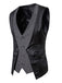 Gilet de Costume à Queue d'Aronde Top Patchwork Vintage Unisexe