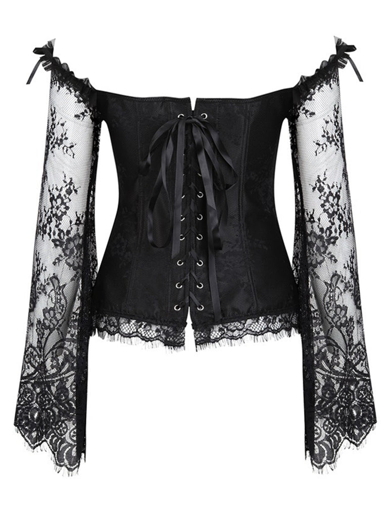 Gothic Corset Vampire Fleur Dentelle Bal Déguisement Steampunk