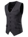 Gilet de Costume Top Vintage Unisexe Avec Buttons Noir