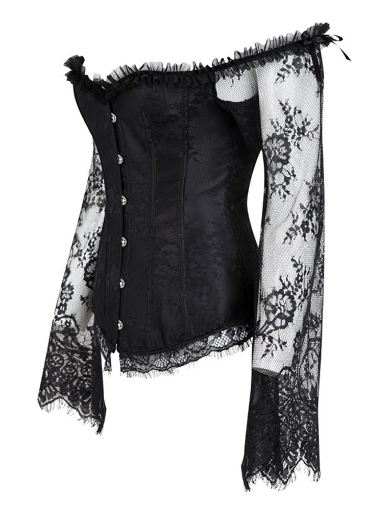 Gothic Corset Vampire Fleur Dentelle Bal Déguisement Steampunk