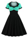 Robe Swing Vintage Année 50 à Pois Manches Courtes Pin Up