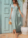 Robe Vintage à Col V Années 40 Solide à Volants Pin Up