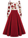 2PCS chemisier rose rouge des années 1960 et jupe plissée