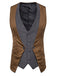 Gilet de Costume à Queue d'Aronde Top Patchwork Vintage Unisexe