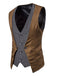 Gilet de Costume à Queue d'Aronde Top Patchwork Vintage Unisexe