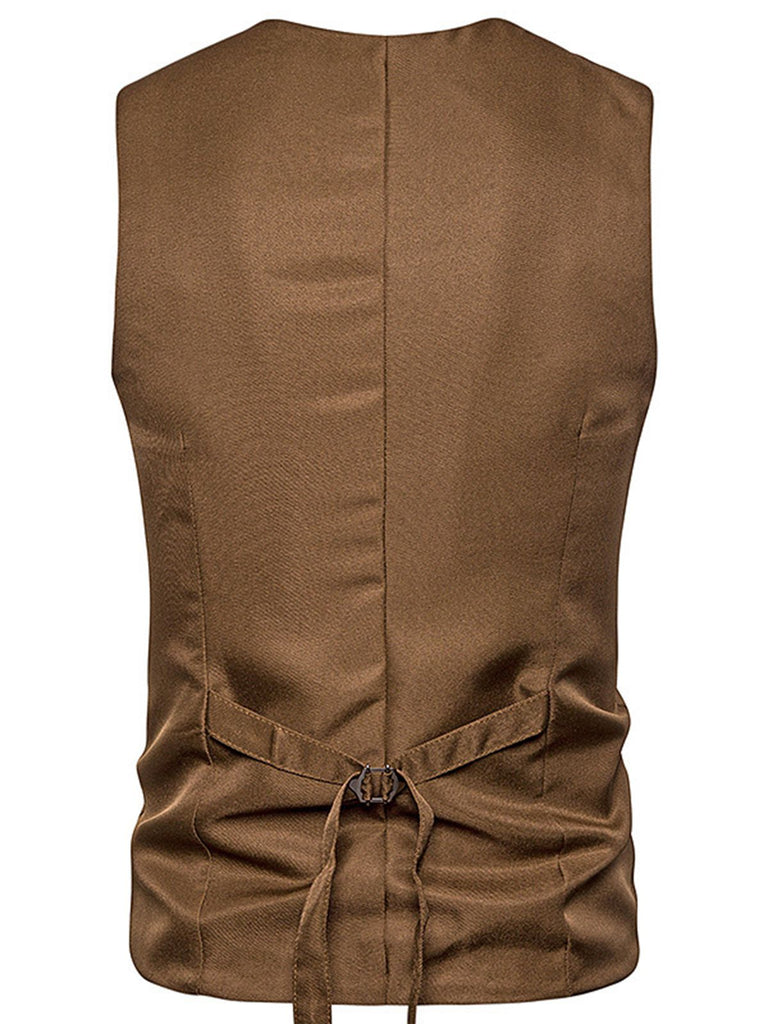 Gilet de Costume à Queue d'Aronde Top Patchwork Vintage Unisexe
