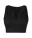 Soutien-gorge de sport noir côtelé sans coutures à col en V