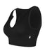 Soutien-gorge de sport noir côtelé sans coutures à col en V