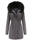 Manteau Années 50 Garnie de Fourrure Synthétique à Boucle