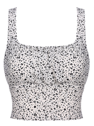 Top Vintage à Bretelles Spaghetti à Pois Rétro Chic