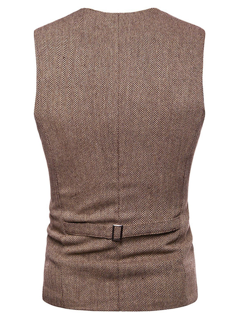 Gilet de Costume Top Vintage Unisexe Avec Buttons Noir