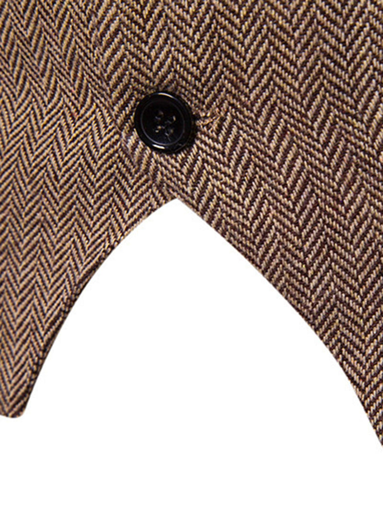 Gilet de Costume Top Vintage Unisexe Avec Buttons Noir