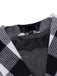 Gilet de Costume à Carreaux Top Vintage Unisexe Avec Buttons Noir et Blanc