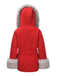 Manteau à capuche en coton épais à fourrure unie des années 1960