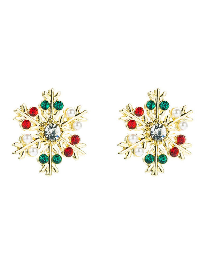 Clous d'Oreilles Rétro Alliage Flocon Neige