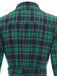 Robe Trapèze Verte Patchwork Carreaux Années 1950